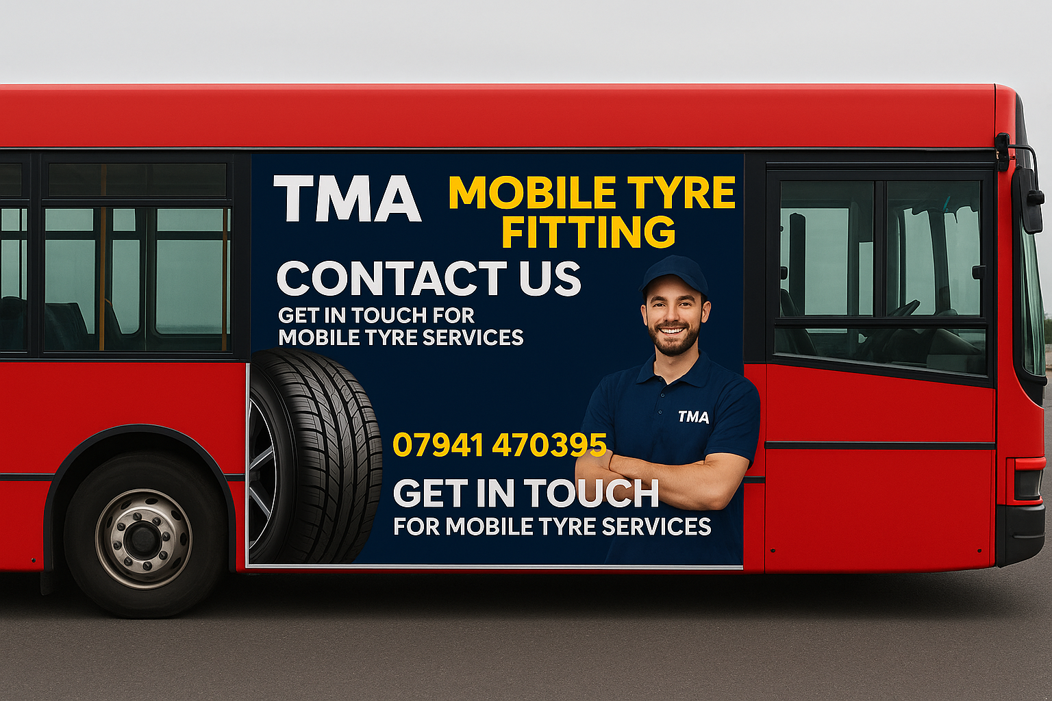 TMA Tyres Bus Advert